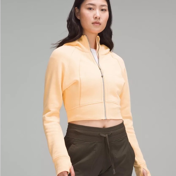 lululemon athletica Sweaters - ✨NEW Lululemon Cropped Scuba Full Zip Hoodie Light Orange
